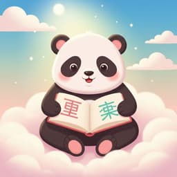 MindZi panda mascot reading